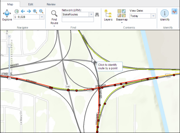 Identifying routes on the map